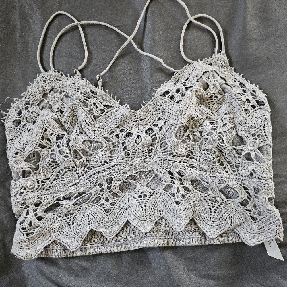 White Lace Crochet Bralette